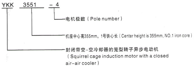 YKK系列(H355-1000)高压JR115-10三相异步电机西安泰富西玛电机型号说明